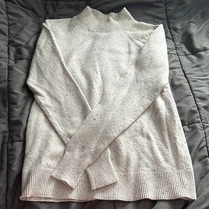 LOFT Speckled Cream Turtleneck Sweater